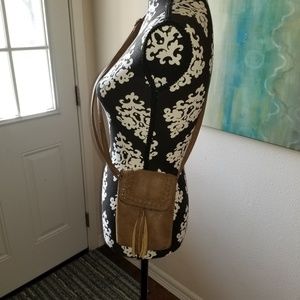 American Eagle Distressed Leather Crossbody Purse.